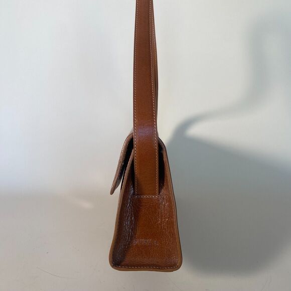 Vintage Caramel Brown Furla Leather Shoulder Bag - Picture 8 of 8